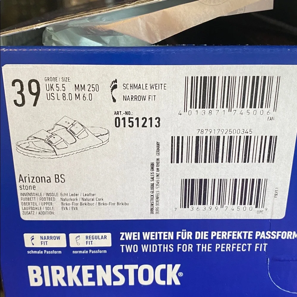 Birkenstock Arizona BS Slide Sandal - Women's stone US 8-8.5 (39) perfect! NIB - Picture 12 of 14
